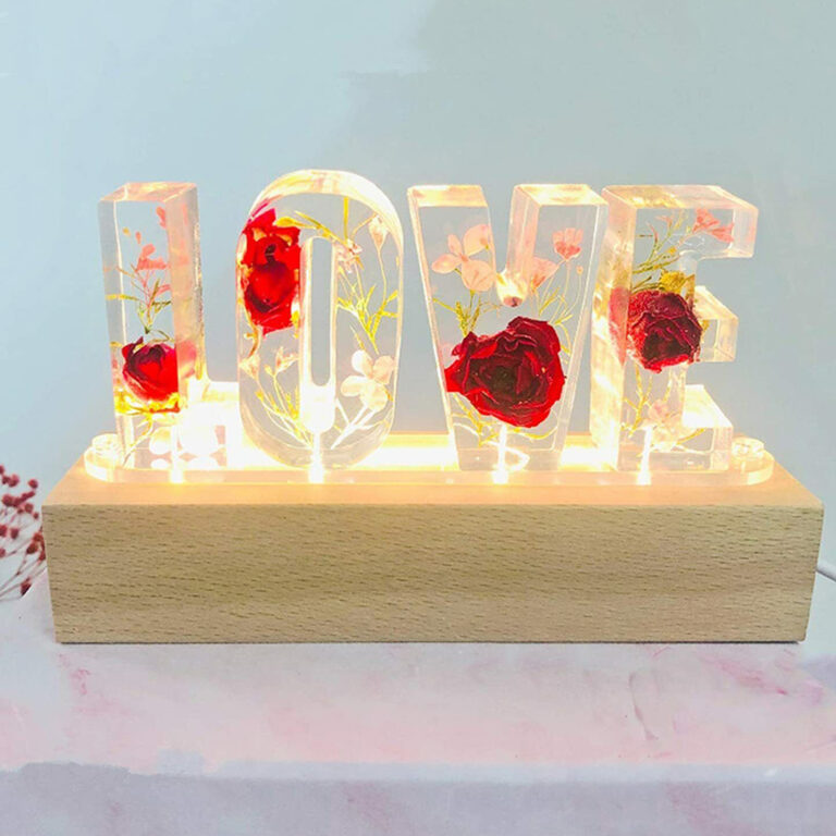 LED night light in the shape of the word LOVE to add a romantic touch to your home