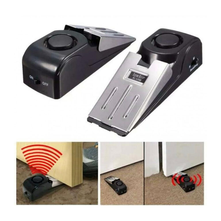 Door Stopper Alarm Black Anti-theft Portable 120db Wedge Security Floor Door Stopper