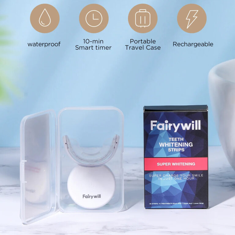 FAIRYWILL Rechargeable Teeth Whitening Kit with Teeth Whitening Strips