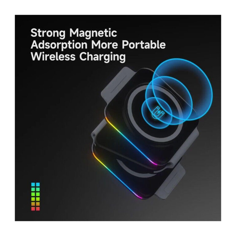 Multifunctional 3 in-1 15W Foldable Wireless Magnetic Charging Dock Space-Saving