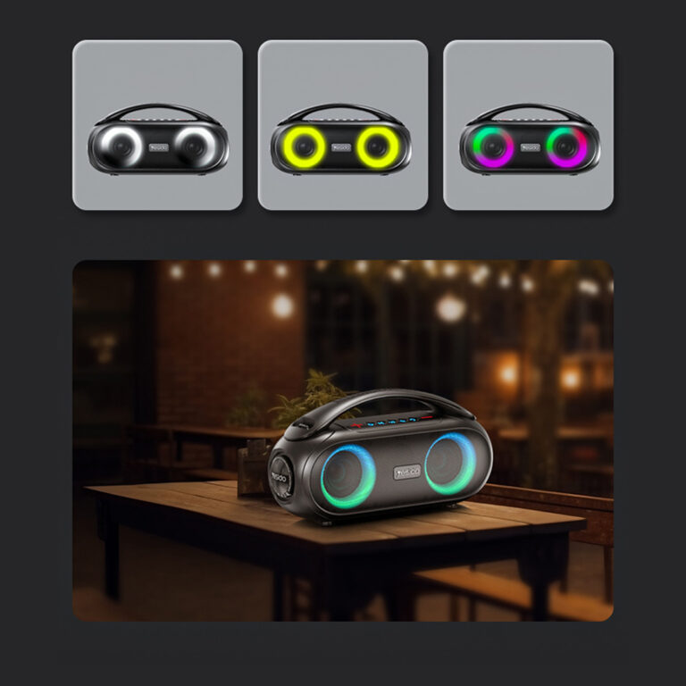 Yesido Portable Wireless Bluetooth Speaker Waterproof with Colorful RGB LED Light