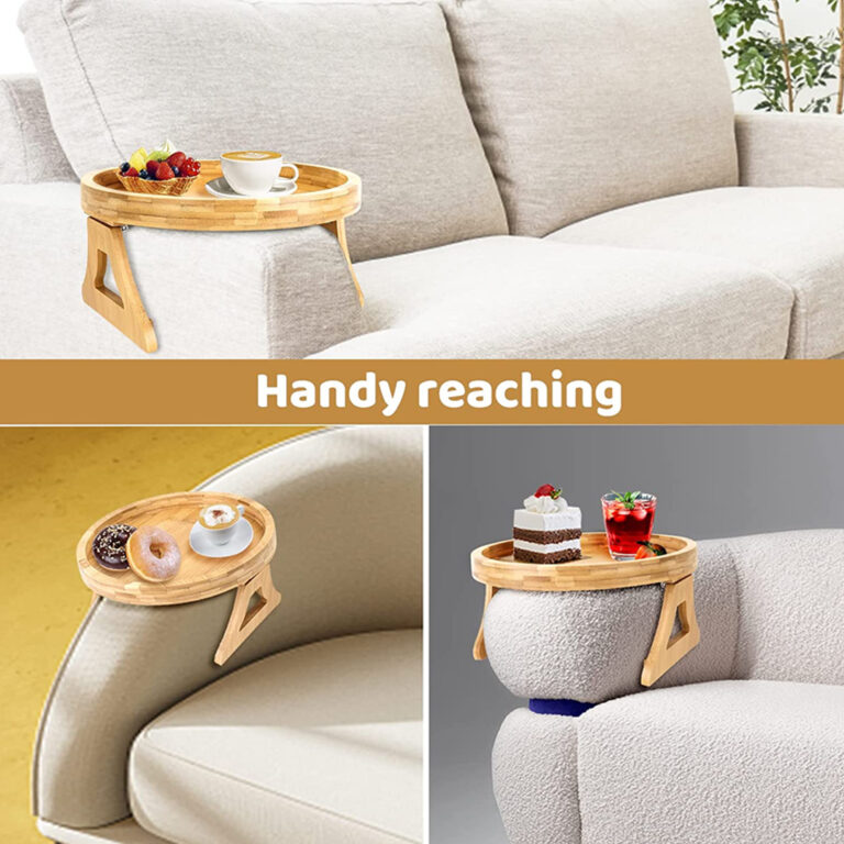 Sofa Armrest Clip Tray Table Space Saving for Small Spaces