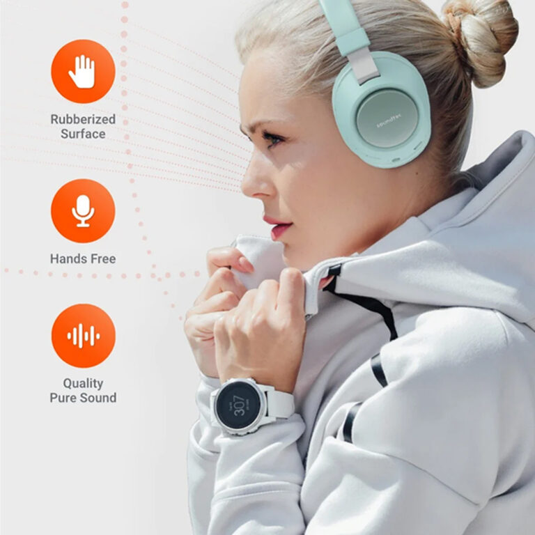 Porodo SoundTech Wireless Over-Ear Bluetooth Headphones with Deep Noise Canceling