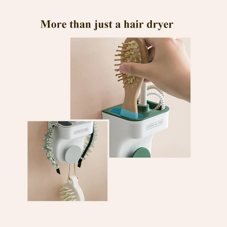 Adjustable Hair Dryer Holder Home Bathroom Wall Mounted Waterproof Moisture Proof