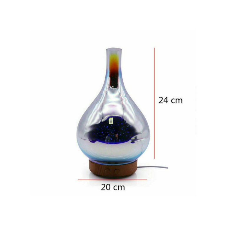 3D Fireworks Glass Vase Air Humidifier with 7 LED Night Lights