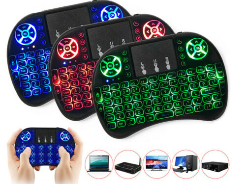 Mini Wireless Touch Pad RF500 with RGB Color Back-light Keyboard And Mouse