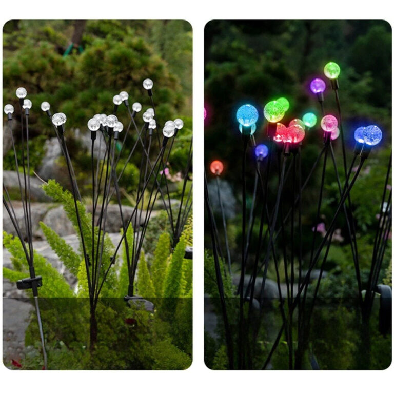 6 LED Solar Powered Light Adjustable Crystal Ball Waterproof Garden Decoration Light
