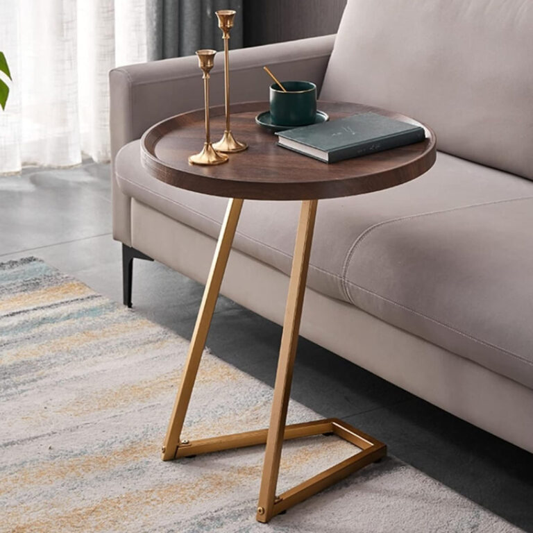 Round Side Coffee Table with a Smooth, Waterproof Surface and a Backing to Protect it From Damage