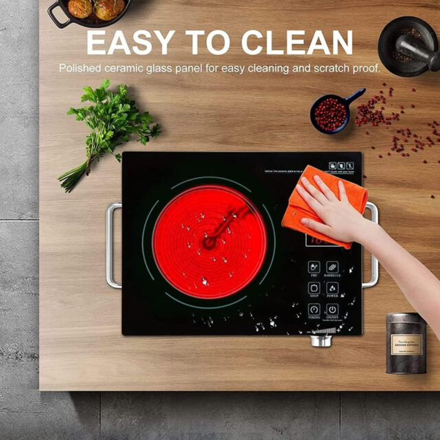 Smart Knob Electric Stove with LED Display, Touch Control Panel and Adjustable Temperature